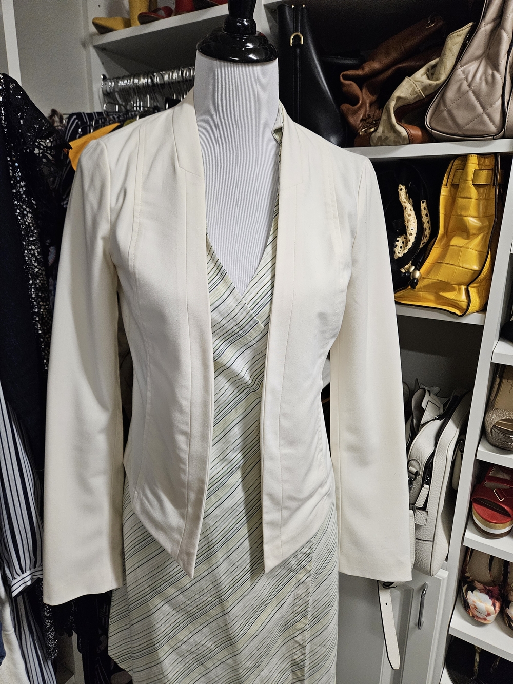 G by Guess Cream Open-Front Blazer Jacket